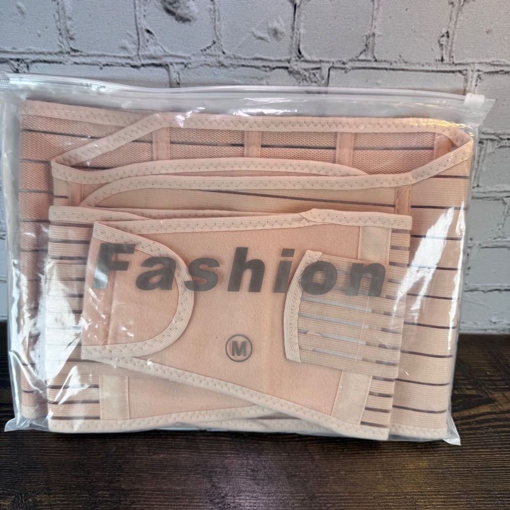 Leaburry 3 in 1 Postpartum Belly Band Women Size M Peach Support Belt Wrap
